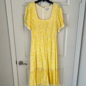 Lost + Wander Yellow Floral Dress, size M